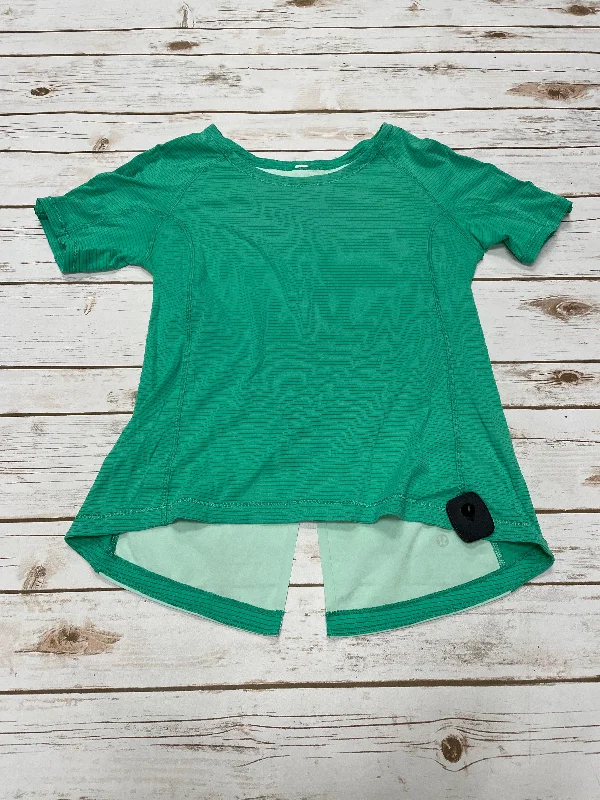 Athletic Top Short Sleeve By Lululemon In Green, Size: S Laid