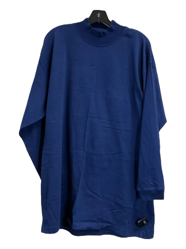 Top Long Sleeve Basic By Erika And Co In Navy, Size: 2x Edgy Men's Punk