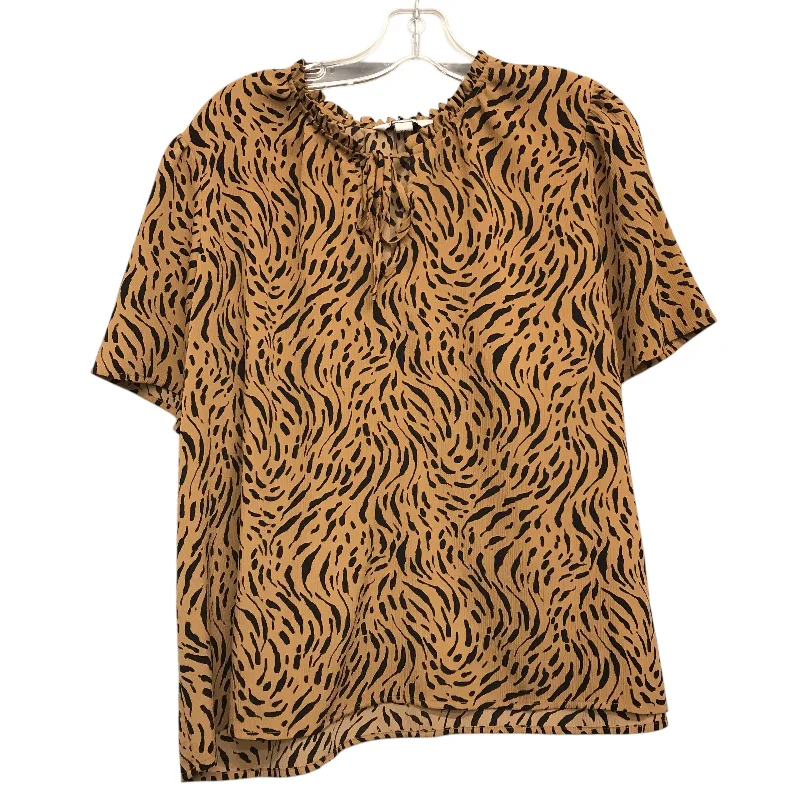 Top Ss By Nine West In Animal Print, Size:1X Masculine Men's 
