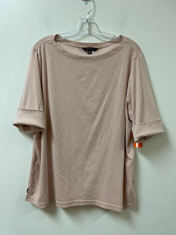 Top Short Sleeve By Lauren By Ralph Lauren In Pink, Size: 3x Modern Men's 