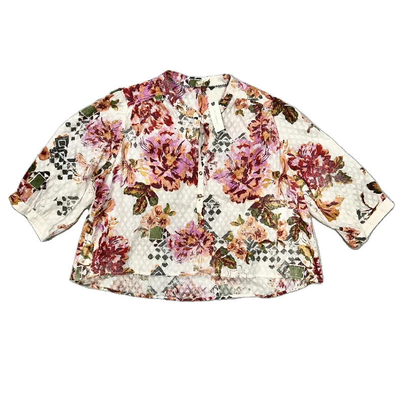 Top Long Sleeve By Pilcro In Floral Print, Size: Xl Relaxed Men's Beach