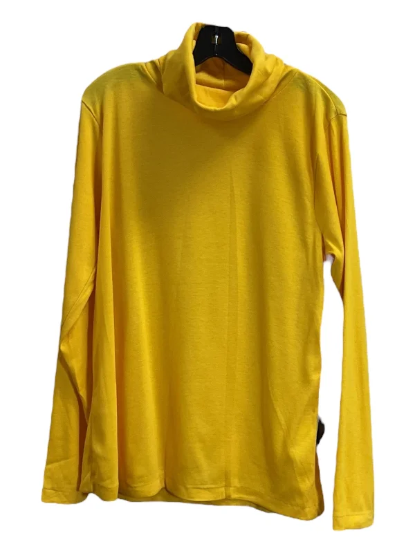 Top Long Sleeve Basic By Clothes Mentor In Yellow, Size: 2x Relaxed Men's Australian 