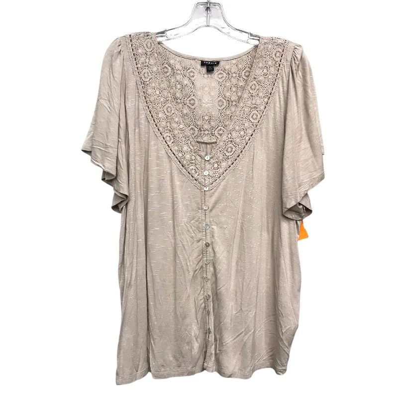Top Ss By Torrid In Beige, Size:2X Polished Men's Silk