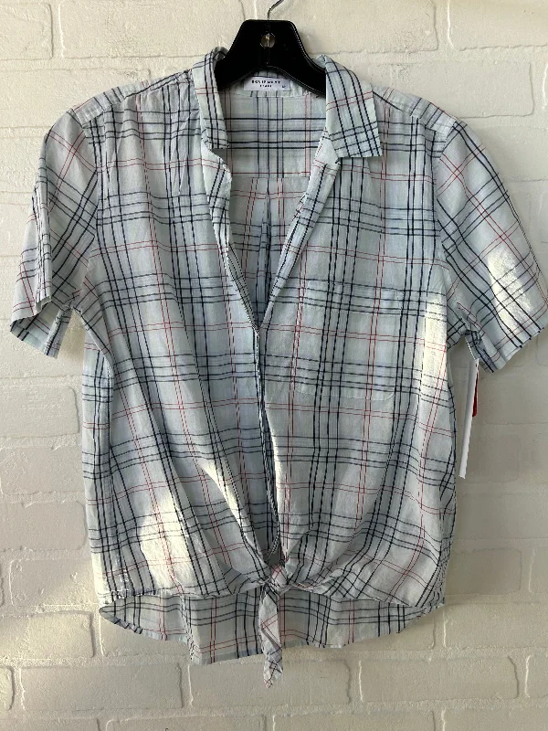 Top Short Sleeve By Equipment In Blue & White, Size: S Bold Men's Statement