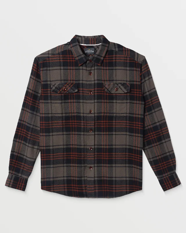 Waterman Revolution Flannel - Black Sporty Men's Athleisure 