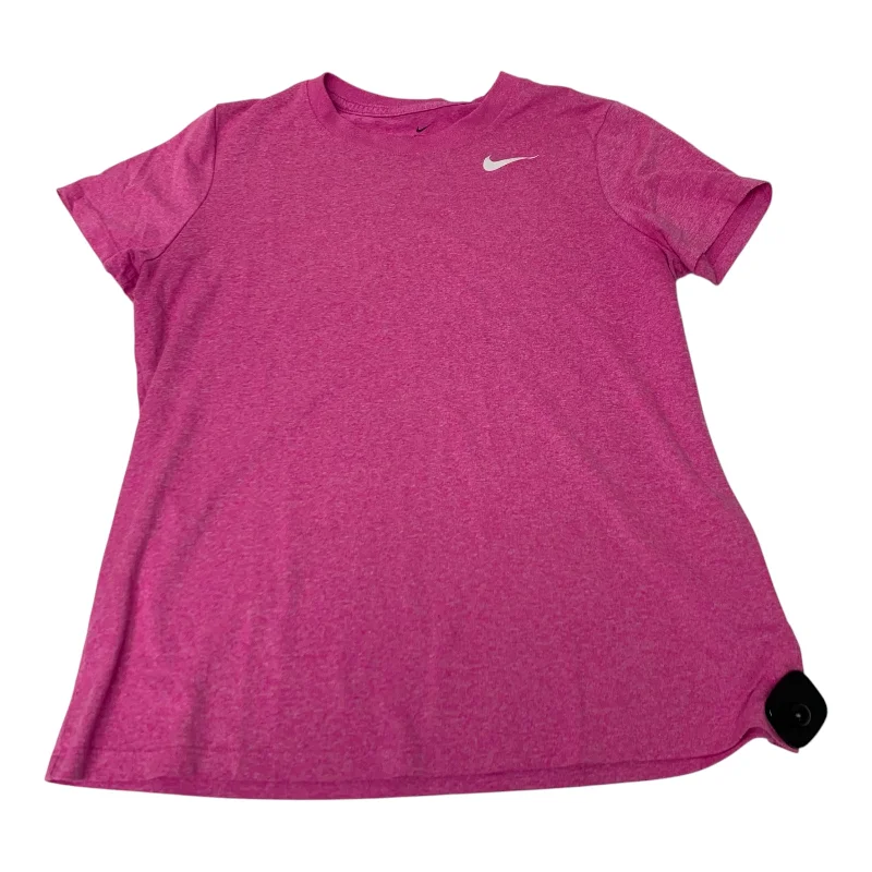 Athletic Top Short Sleeve By Nike Apparel In Pink, Size: L Laid