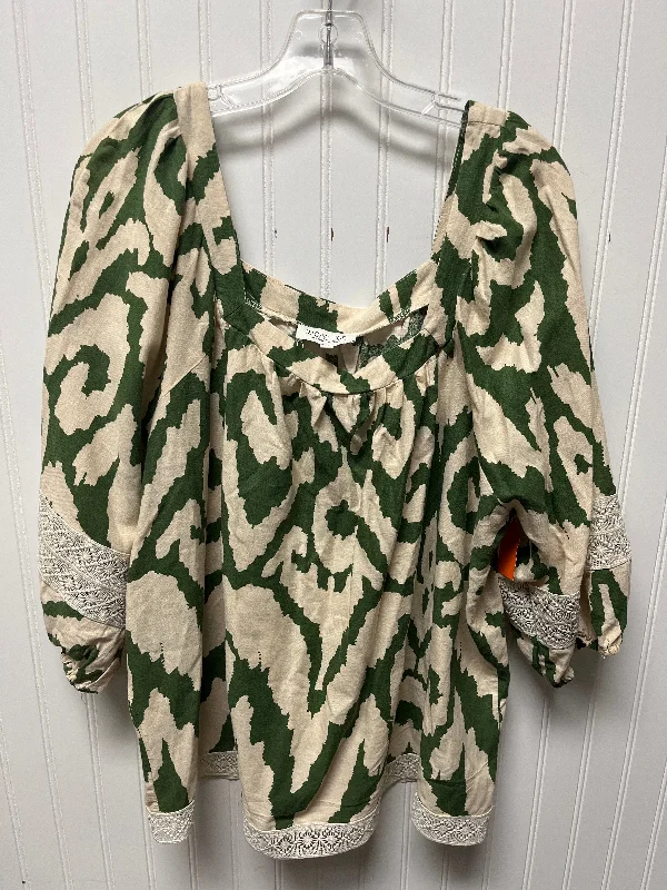Top Long Sleeve By Rachel Zoe In Green, Size: 1x Luxurious Men's High