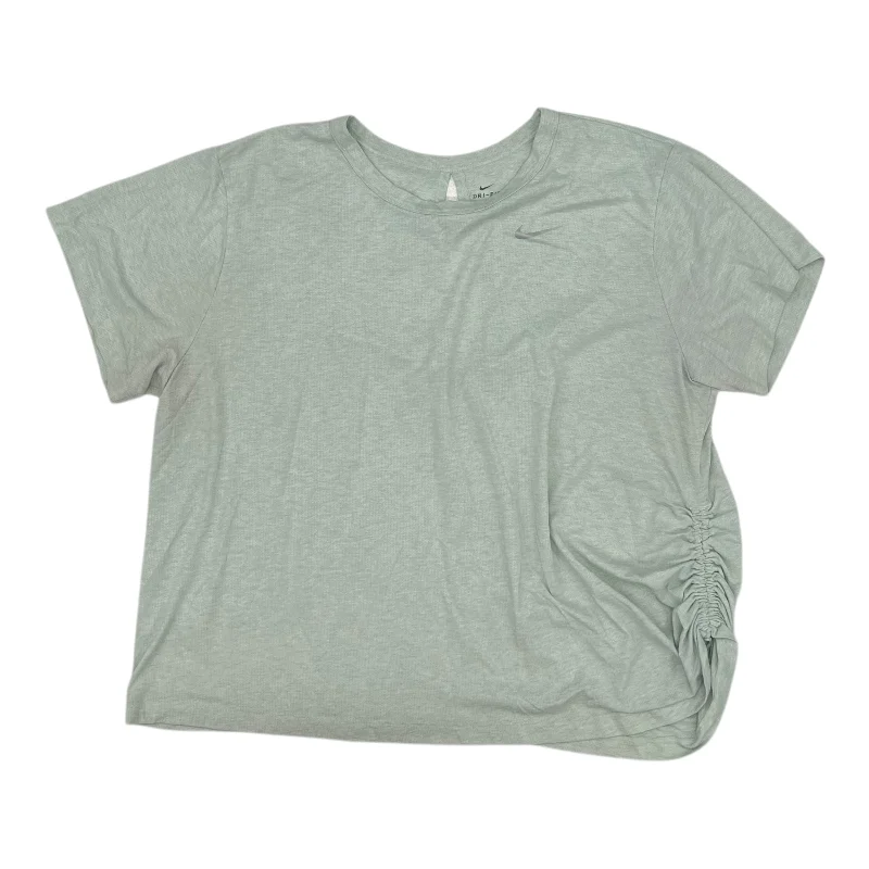 Athletic Top Ss By Nike Apparel In Green, Size:3X Stylish Men's Tropical 