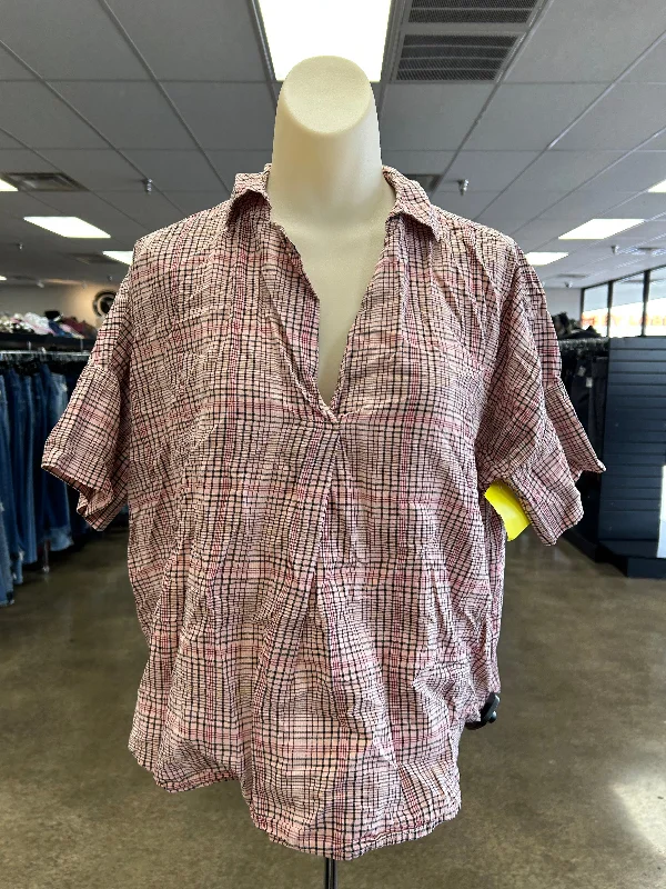 Top Short Sleeve By Madewell In Plaid Pattern, Size: S Dynamic Men's Moto
