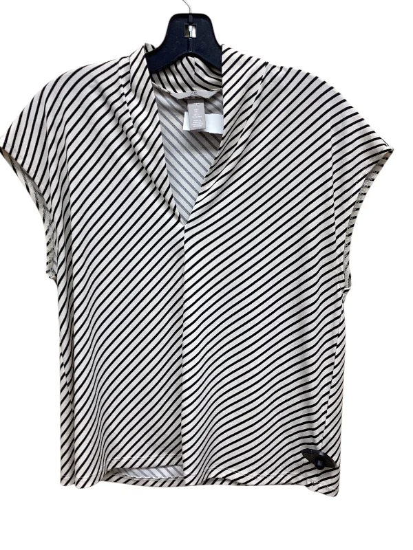 Top Short Sleeve By H&m In Striped Pattern, Size: S Cool Men's Distressed