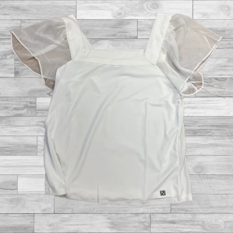 Top Short Sleeve By Calvin Klein In White, Size: S Dapper Men's 1920S