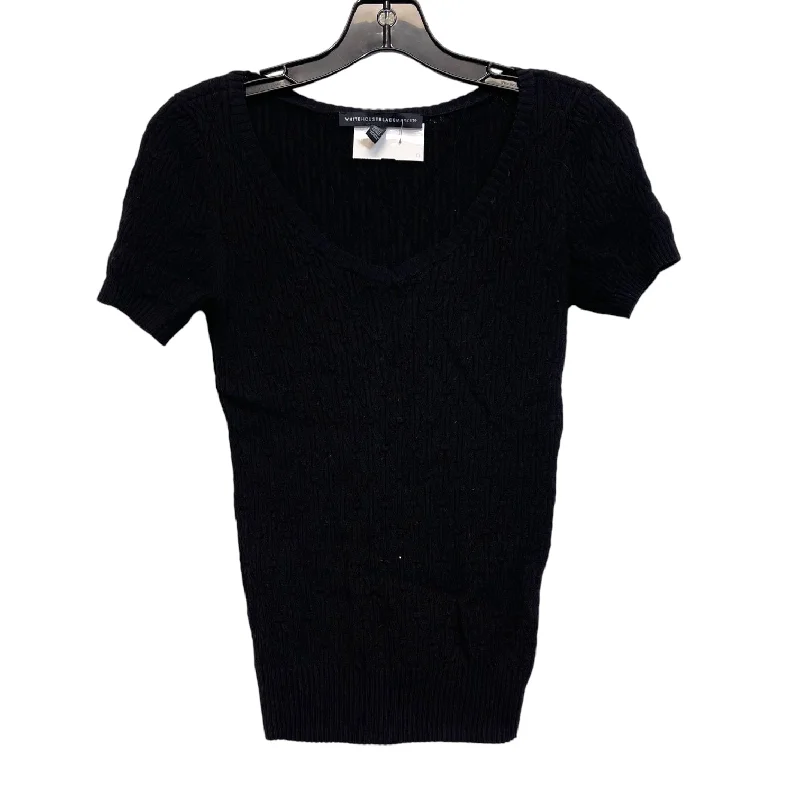 Top Short Sleeve By White House Black Market In Black, Size: S Refined Men's Velvet