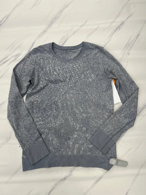 Athletic Top Long Sleeve Crewneck By Lululemon In Grey, Size: 8 Street