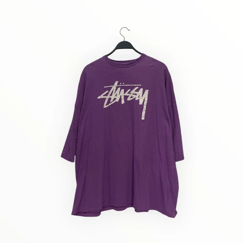 STUSSY/T-Shirt/M/Purple/Cotton/ British Gentleman Style