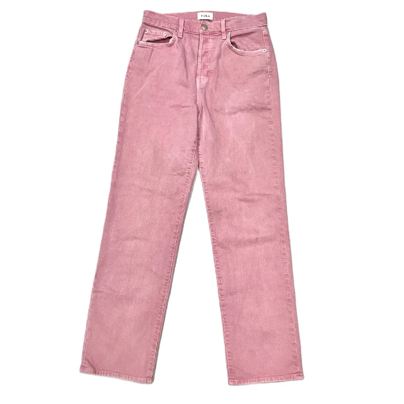 Jeans Straight By Pistola In Pink Denim, Size: 4 Monochromatic Office Style