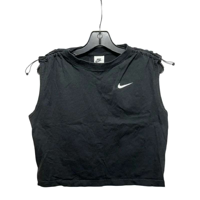 Scrunch Sleeve Athletic Tank Top By Nike Apparel In Black, Size: S Masculine Men's Thick