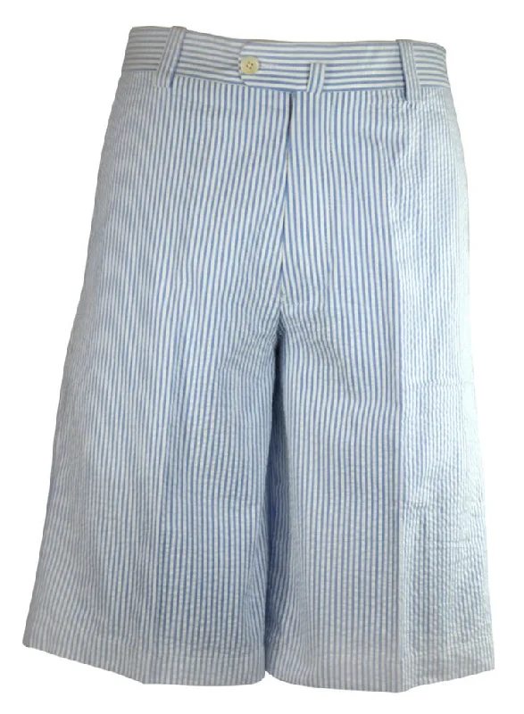 Monterey Cotton Seersucker Shorts - Skyblue Cool Men's Distressed