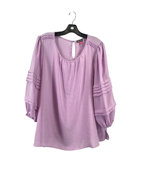 Top Long Sleeve By Vince Camuto In Purple, Size: 2x Youthful Men's Pop