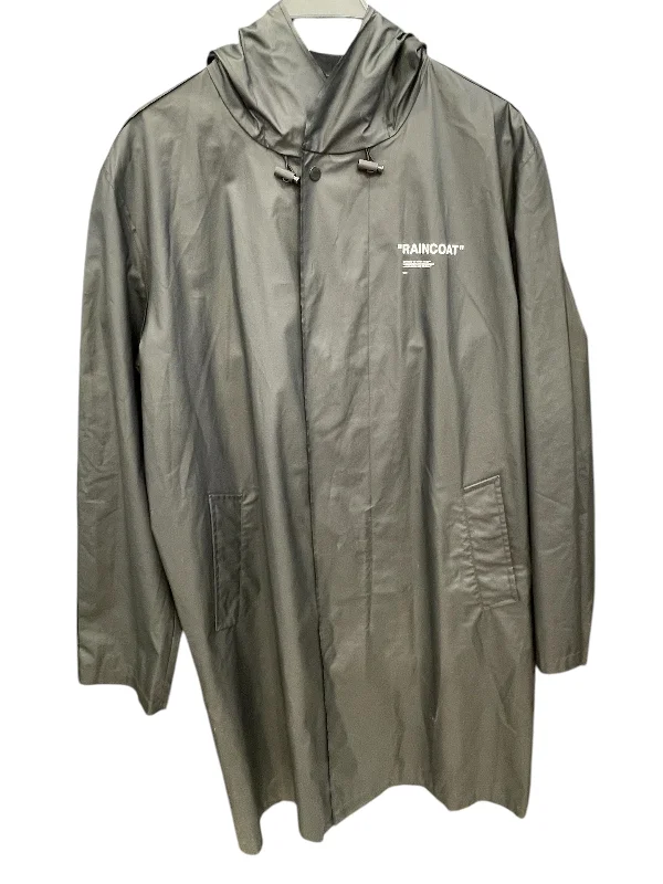 OFF-WHITE/Coat/M/BLK/Graphic/"raincoat" long jackt Rugged Men's Outdoor 