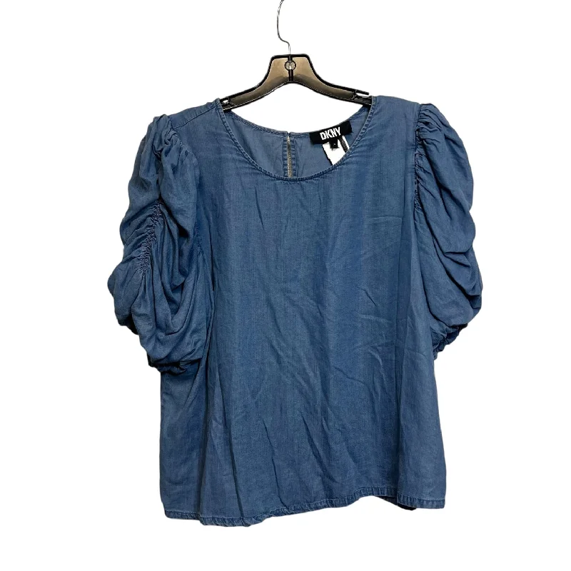 Top Short Sleeve By Dkny In Denim, Size: Xl Gym