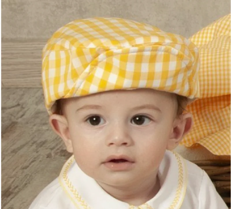 Boys Yellow Gingham Jeff Cap Edgy Men's Punk