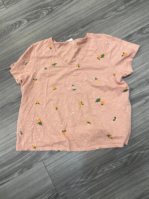 Top Short Sleeve Basic By Old Navy In Peach, Size: Xl Monochromatic Office Style
