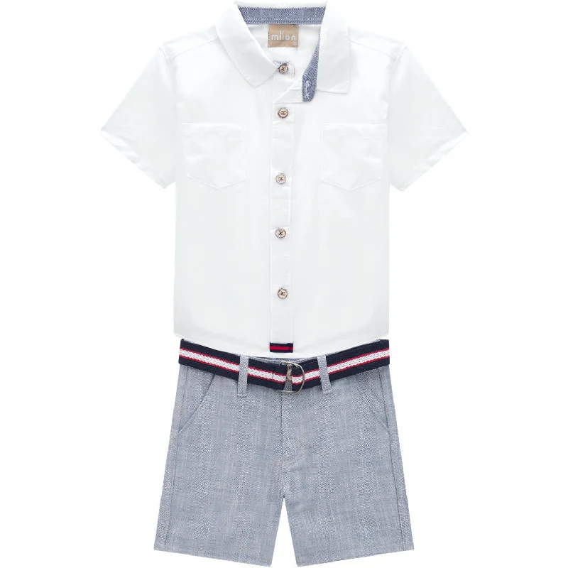 Woven Boy Short Set Polished Men's Silk