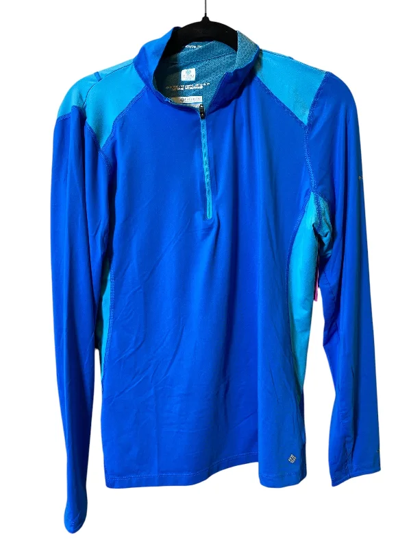 Athletic Top Long Sleeve Collar By Columbia In Blue, Size: Xl Preppy Men's College