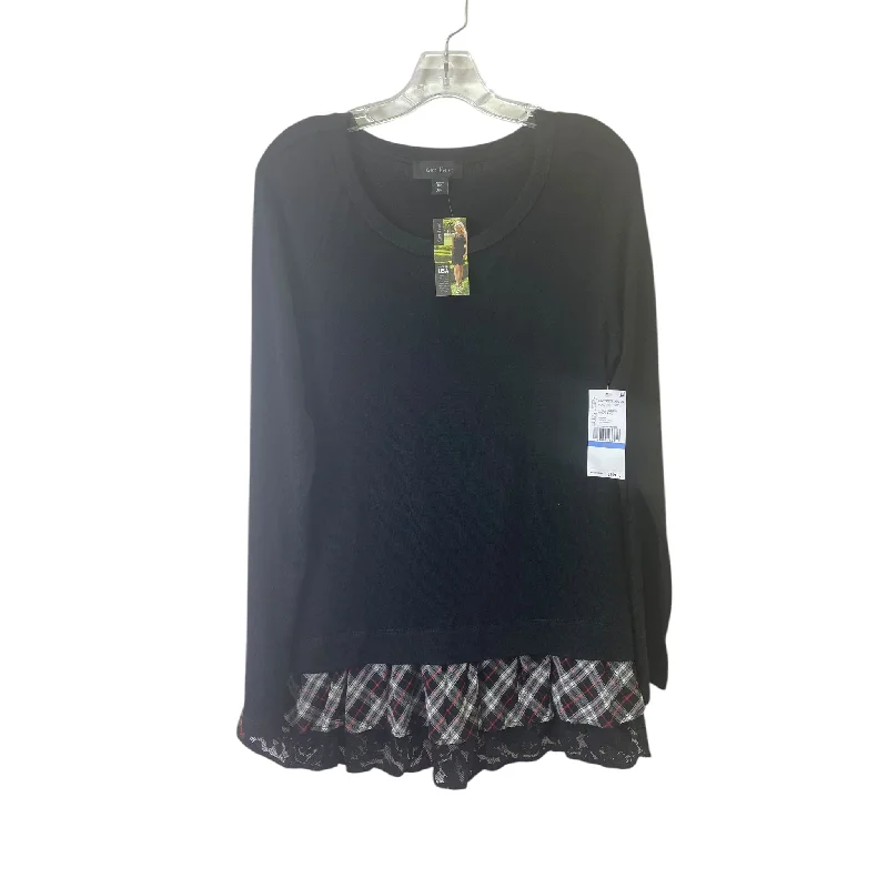 Top Ls By Karen Kane In Black & Red, Size:Xl Confident Men's Power