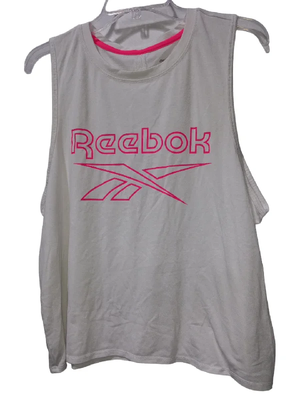 Pink & White Athletic Tank Top Reebok, Size Xl Preppy Men's College