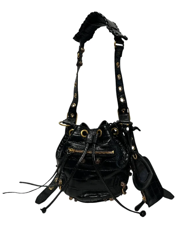 BALENCIAGA/Bag/OS/Leather/BLK/Le Cagole Bucket Bag Vacation