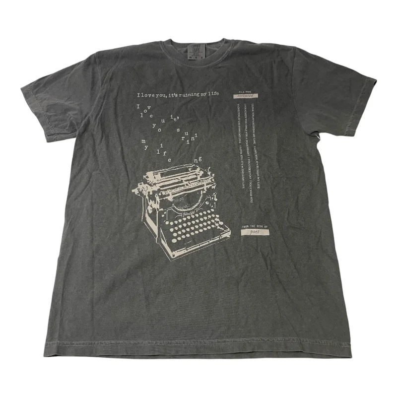 Top Short Sleeve By Comfort Colors In Grey, Size: M Edgy Men's Punk