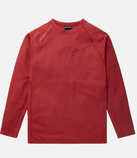Burton Men's Multipath Grid Crewneck - Sun Dried Tomato Luxurious Men's High