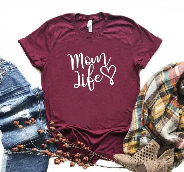 Mom Life Slogan T-Shirt (MRK X) Cool Men's Distressed