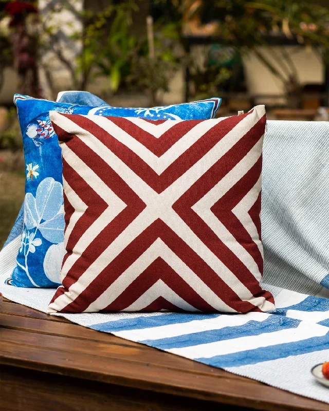 Bhoomi Cushion Cover - Red & Ivory Lumberjack