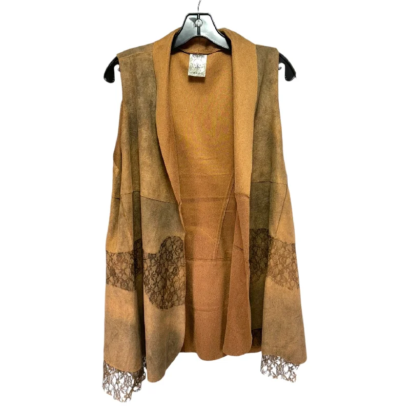 Faux Suede & Lace Vest Other By Vocal In Brown, Size: Xl Monochromatic Office Style