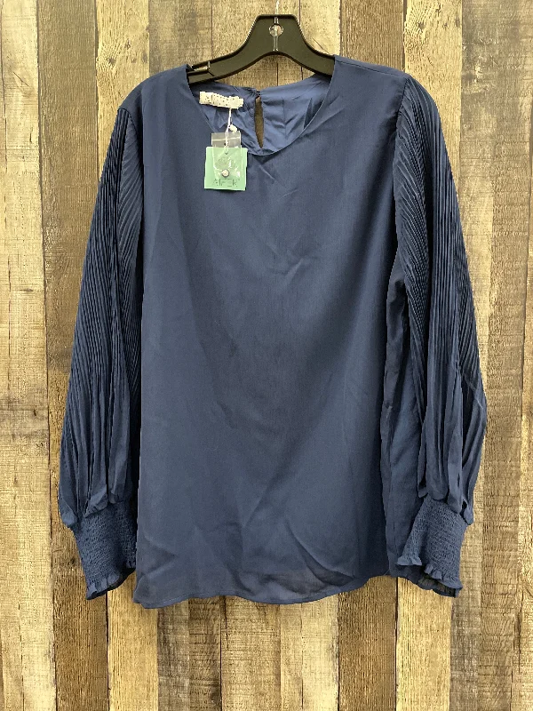 Top Long Sleeve By Cme In Navy, Size: Xl Casual Men's Loose