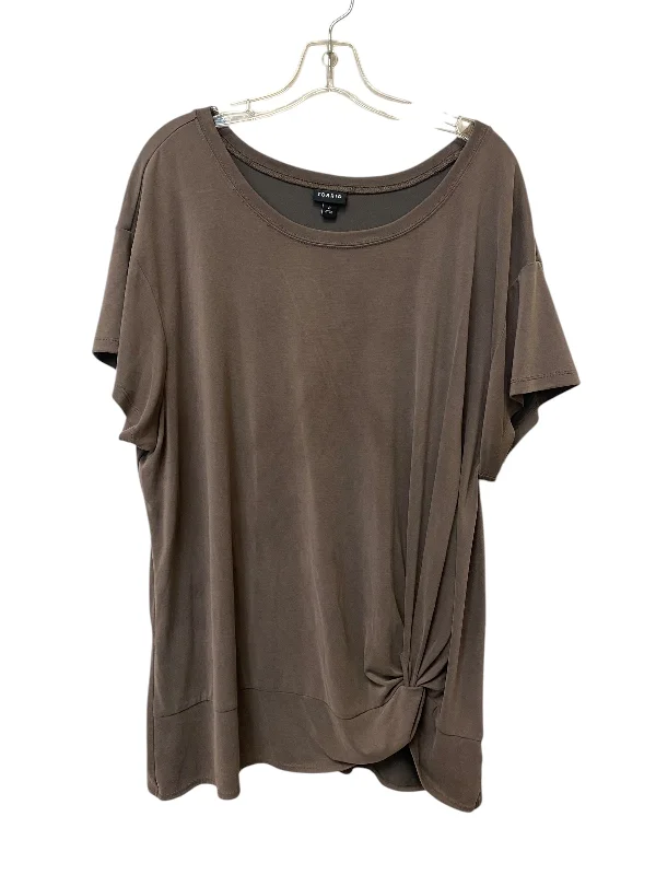 Top Short Sleeve Basic By Torrid In Brown, Size: 3x Traditional Men's Wool