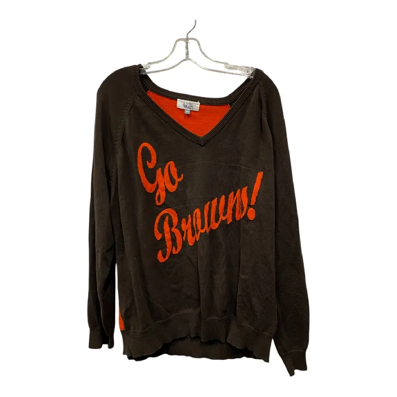 Sweater By Touch In Brown & Orange, Size:3X Bold Men's Statement