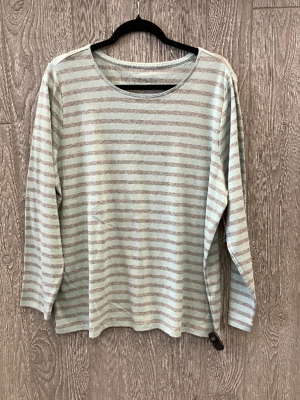 Top Long Sleeve By Cj Banks In Blue & Grey, Size: 1x Lumberjack