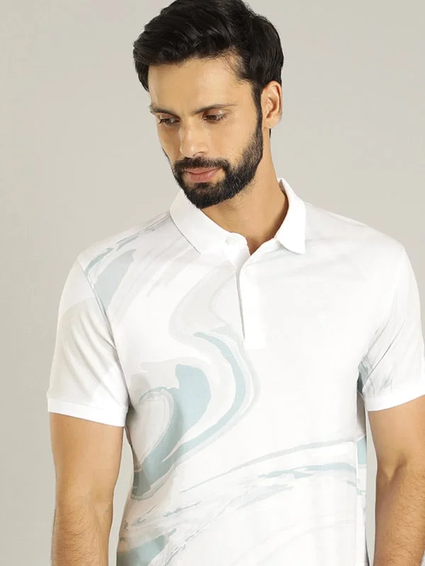 Men Printed Polo T-Shirt Modern Men's Geometric