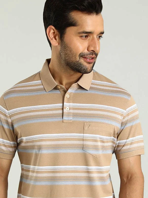 Men Striped Polo T-Shirt British Gentleman Style