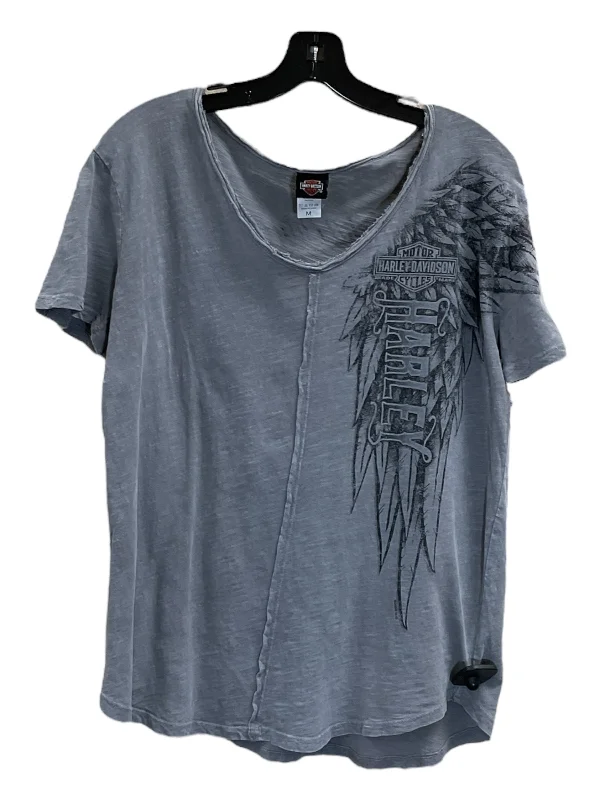 Top Short Sleeve By Harley Davidson In Grey, Size: M Gym