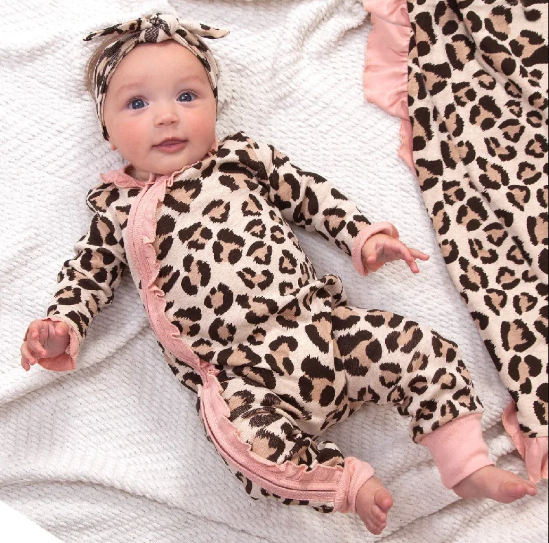 Leopard Ruffle Romper Earthy Men's Hemp
