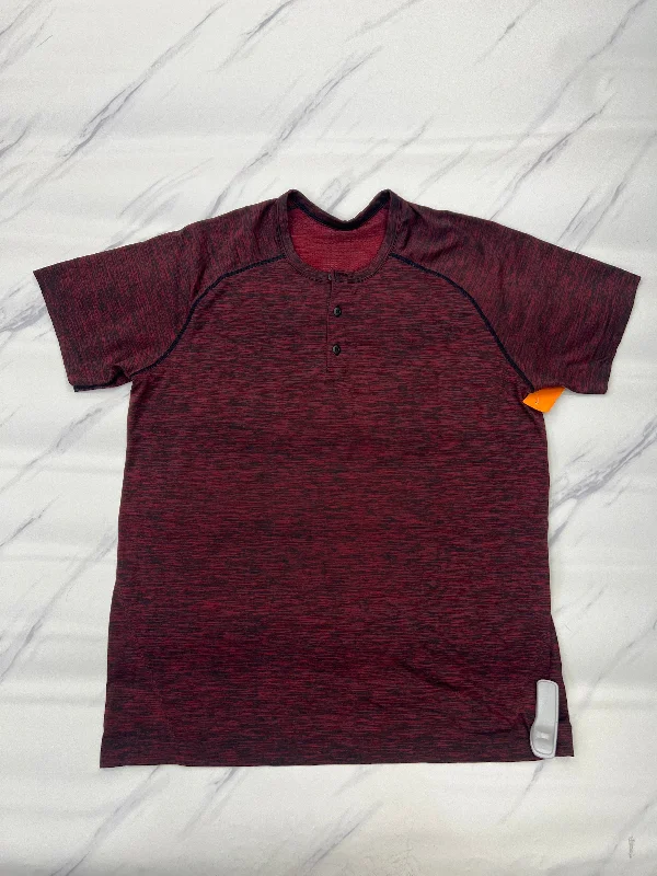 Athletic Top Short Sleeve By Lululemon In Red, Size: Xl Gym