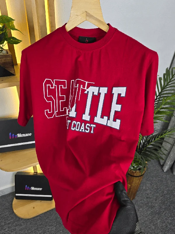 Mensoo New City Over Sized T Shirt Red Dynamic Men's High