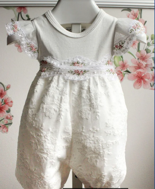 White Lace Floral Romper, Blanket or Booties Business