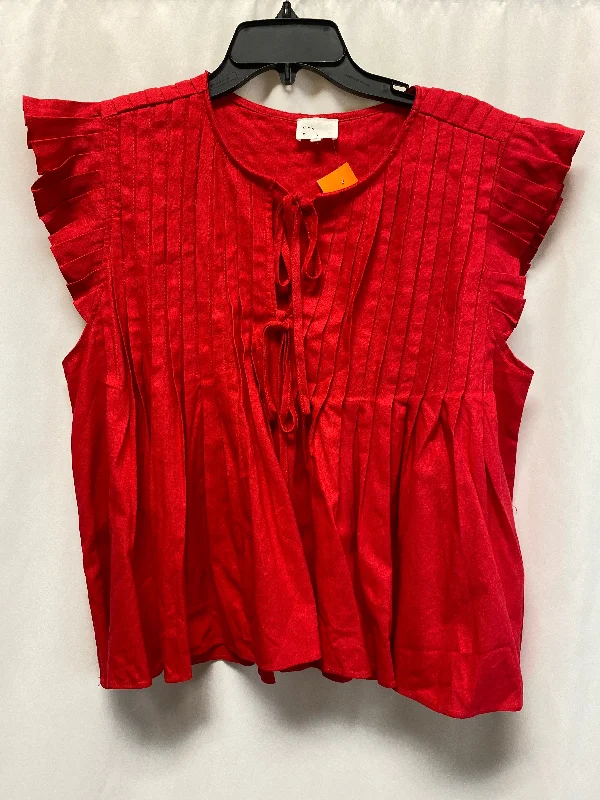 Top Short Sleeve By Clothes Mentor In Red, Size: Xl Elegant Men's Formal 