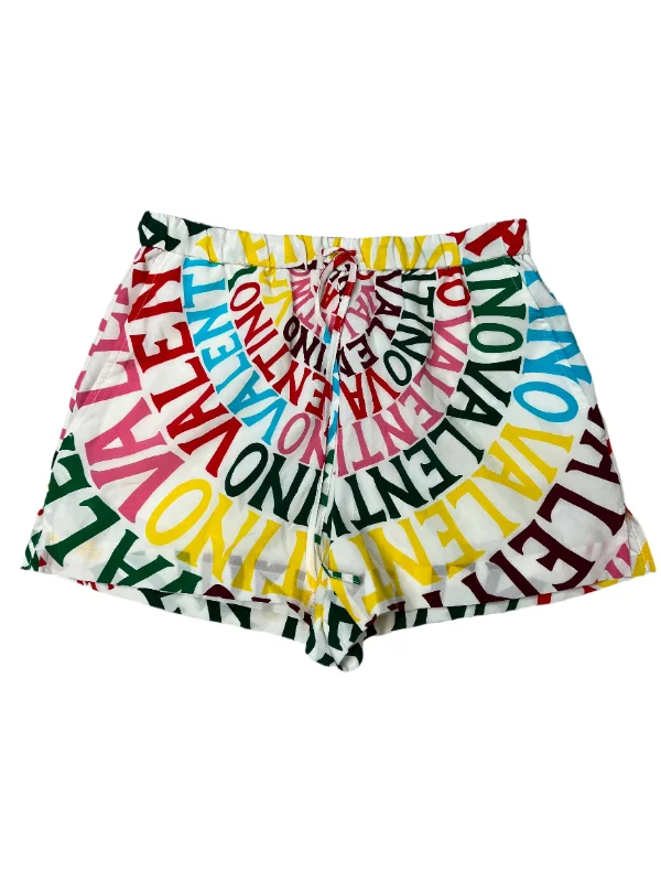 Valentino Luxury Rainbow Logo Designer Shorts, Size: 42 / 6 Dynamic Men's Moto