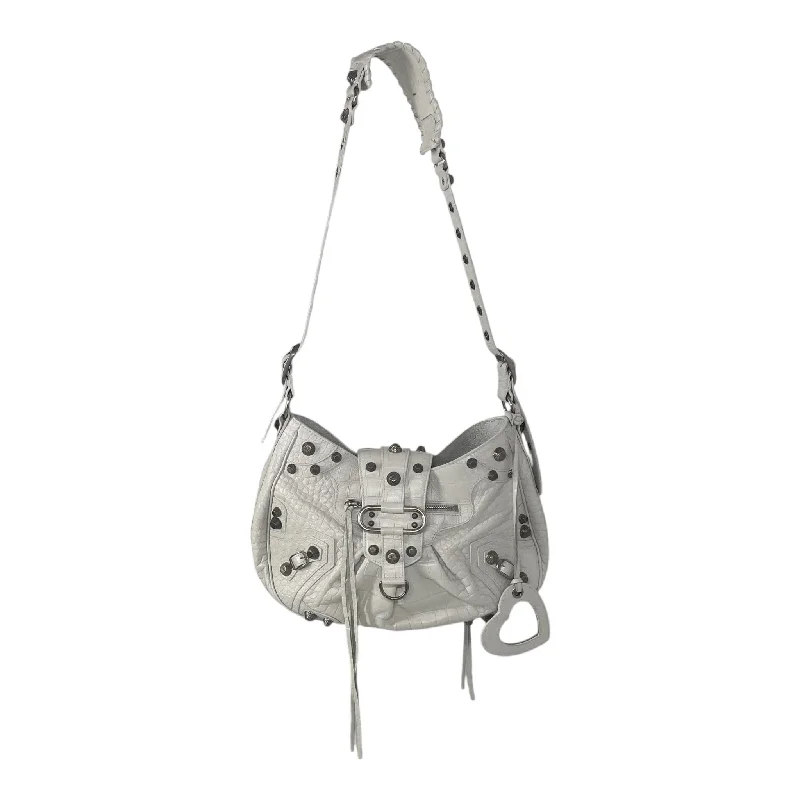 BALENCIAGA/Cross Body Bag/Leather/WHT/big city bag Cool Men's Distressed